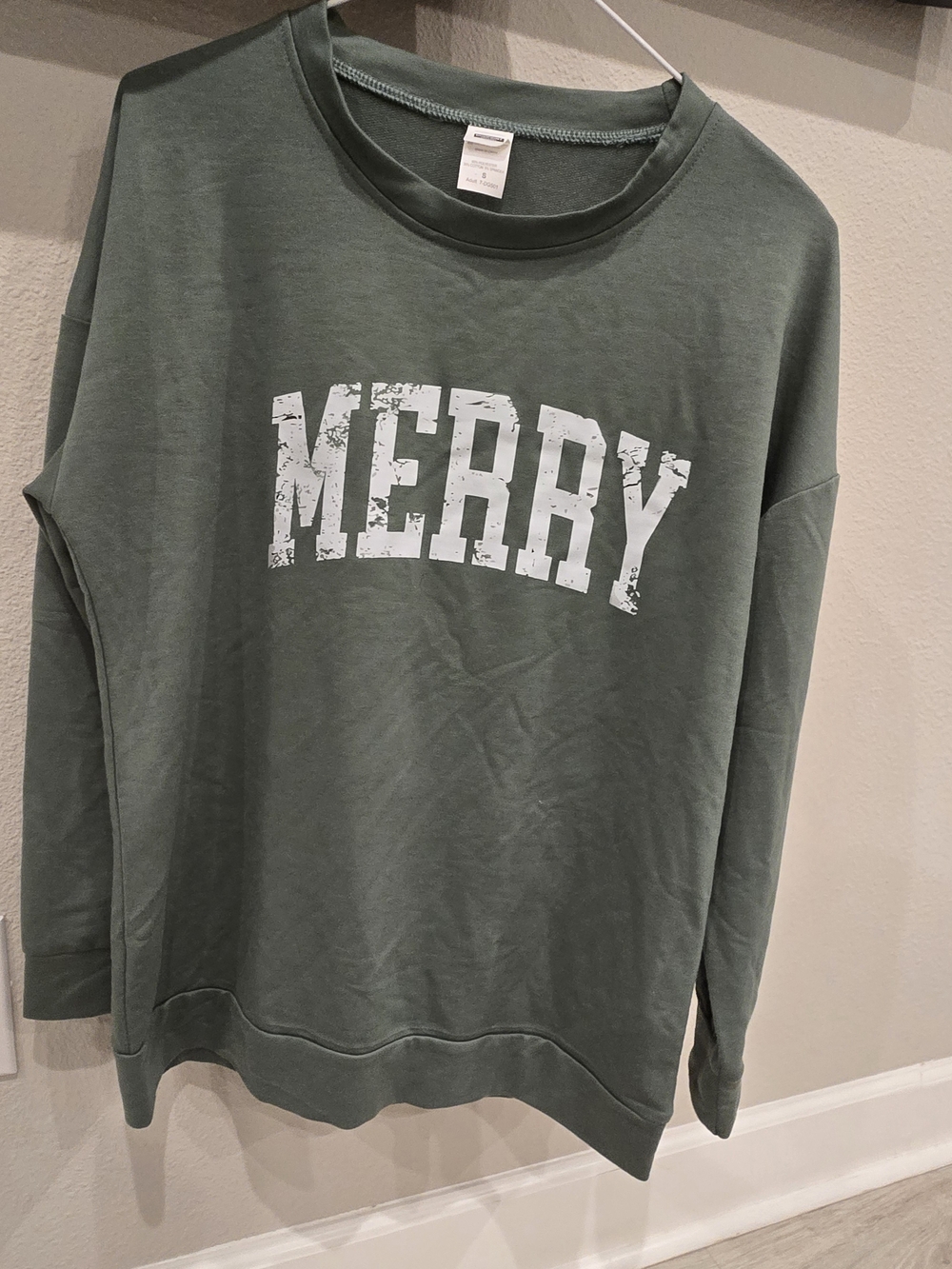 Merry Graphic Crewneck Sweater - Green